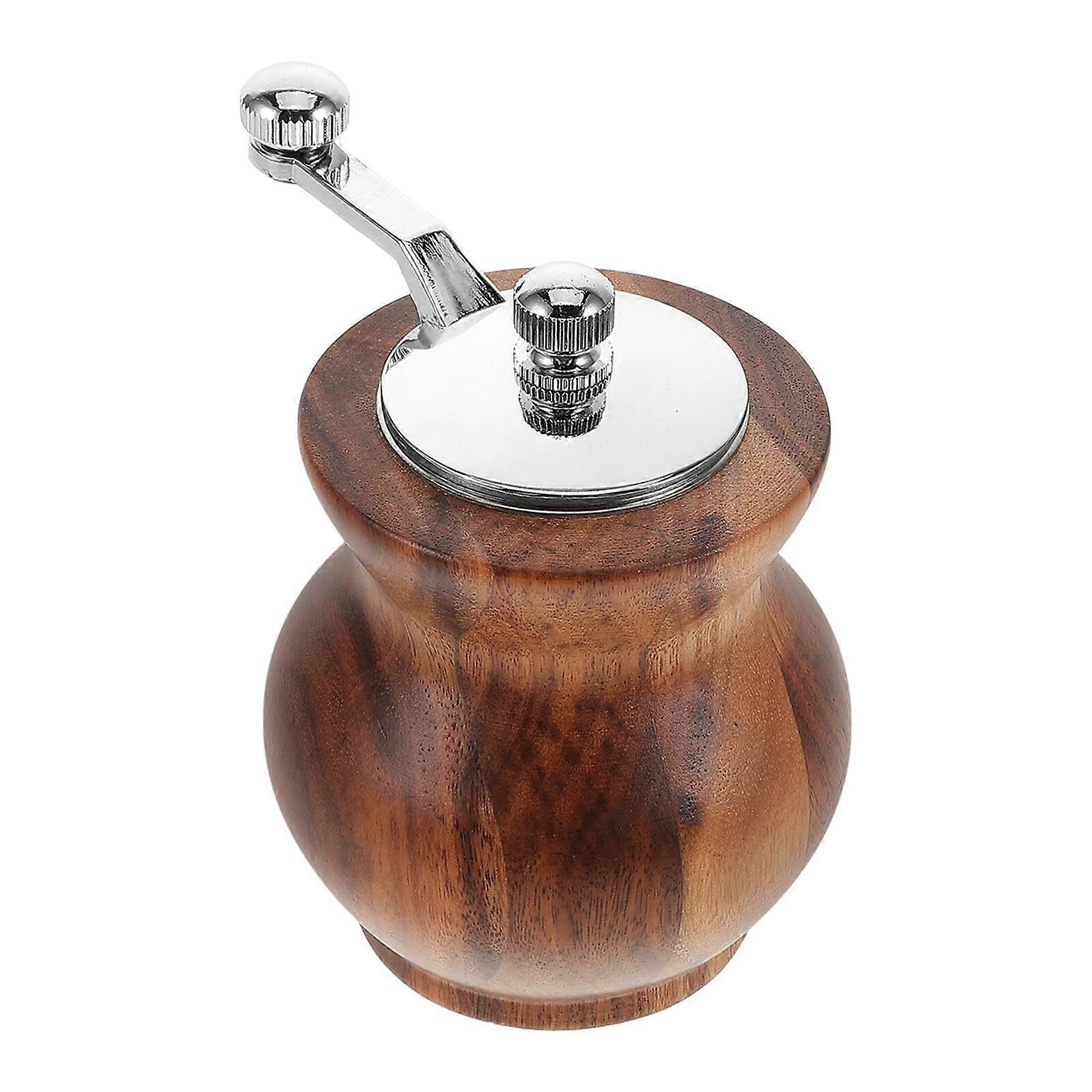 Adjustable Hand Crank Pepper Grinder Wooden Salt and Pepper Mill with MultiSpice Precision Control for Kitchen and BBQ