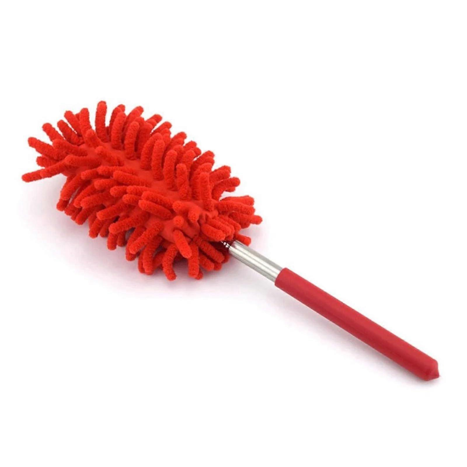 Feather Duster with Extendable Telescopic Handle for  Ceilings and HardtoReach Areas Red