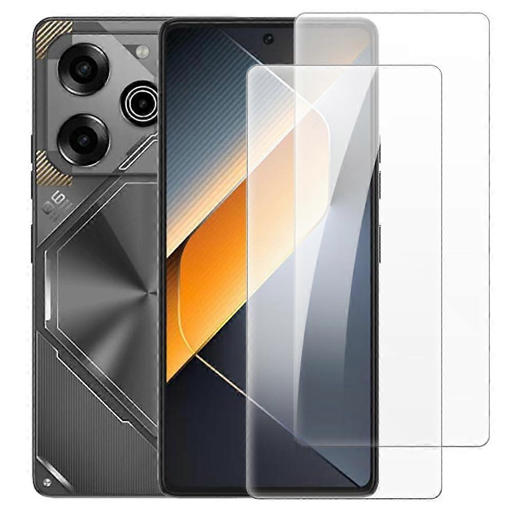 2 Pack 9H Tempered Glass Screen Protector for Tecno Pova 6 Pro 5G, HD Clear, AntiScratch