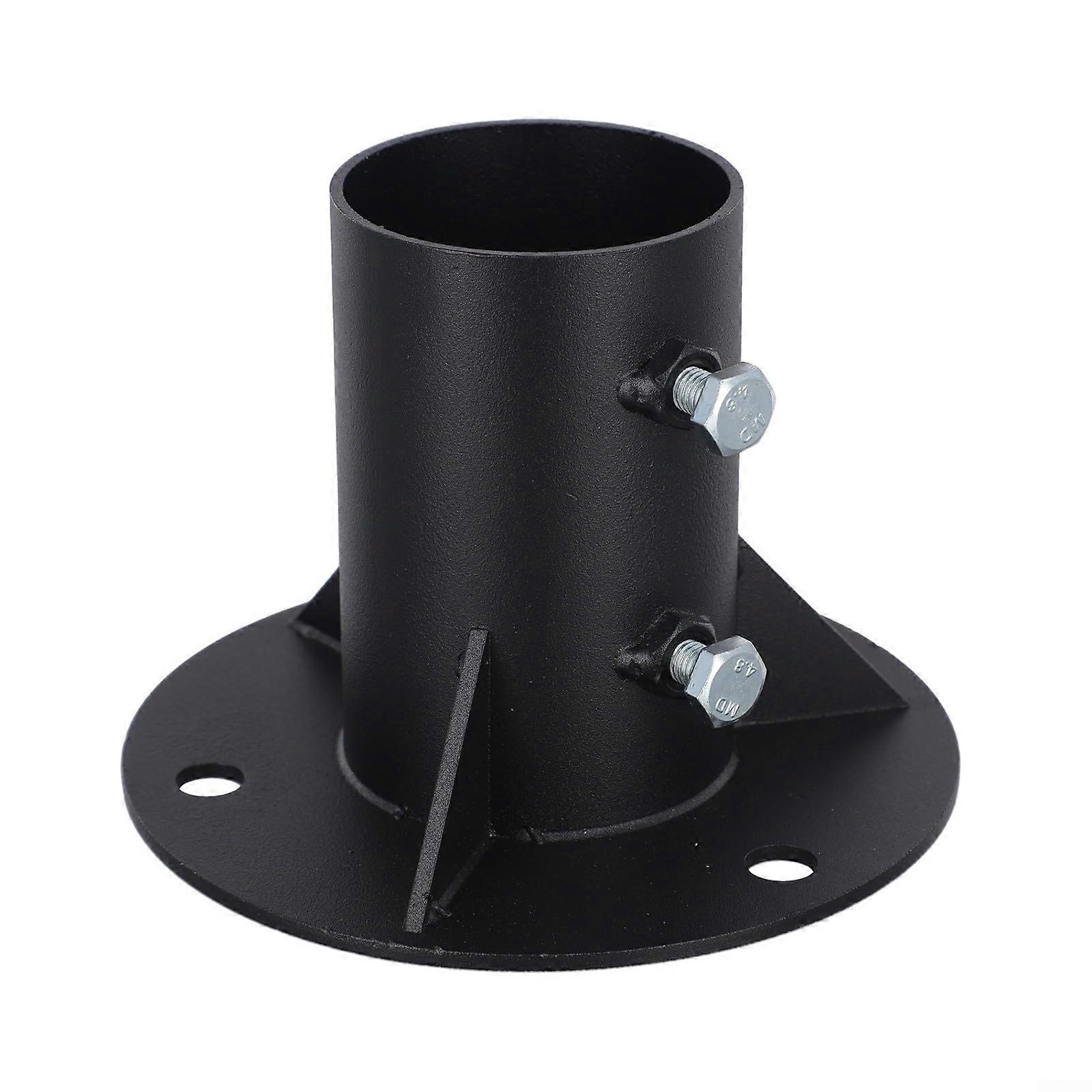 Chain Link Fence Post Base with Adjustable Bracket, HeavyDuty Steel Flange for 65mm Posts