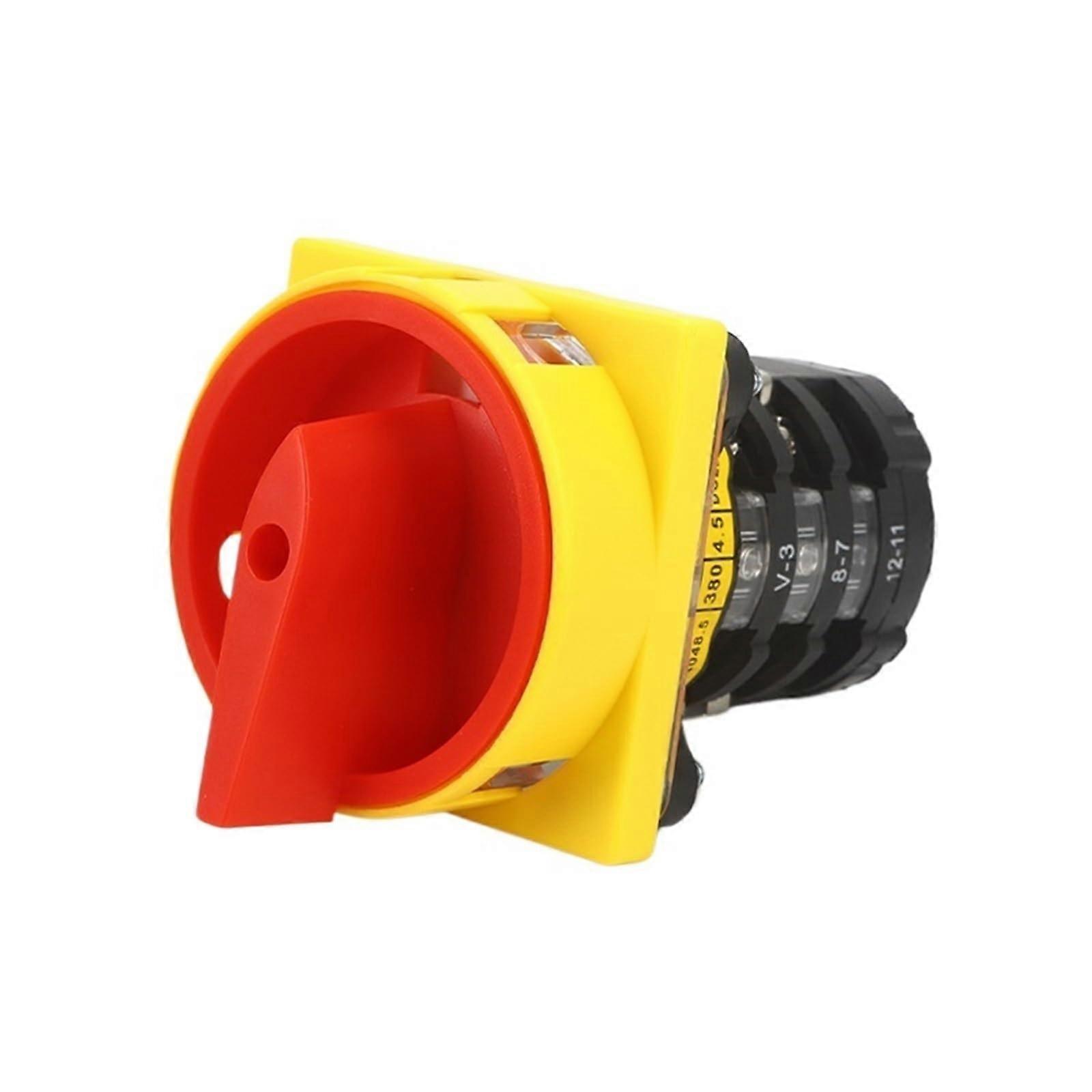 25A 3 Pole Rotary Cam Switch ON OFF ON Master Control Changeover with Padlock Safety Design