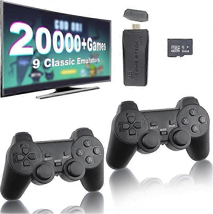 Retro Game Console Stick with 20000+ Games, 9 Emulators, HDMI 4K Output, Plug and Play Setup