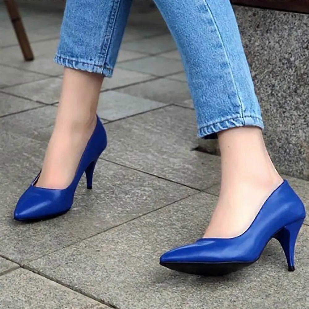 Blue Low Heel Pumps for Women MA-017