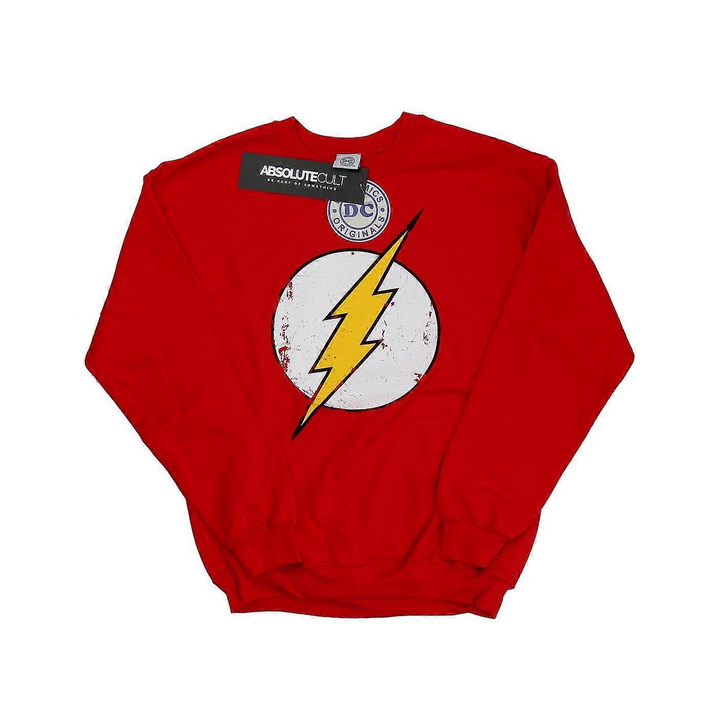 DC Comics Mens Flash Distressed Logo Tröja