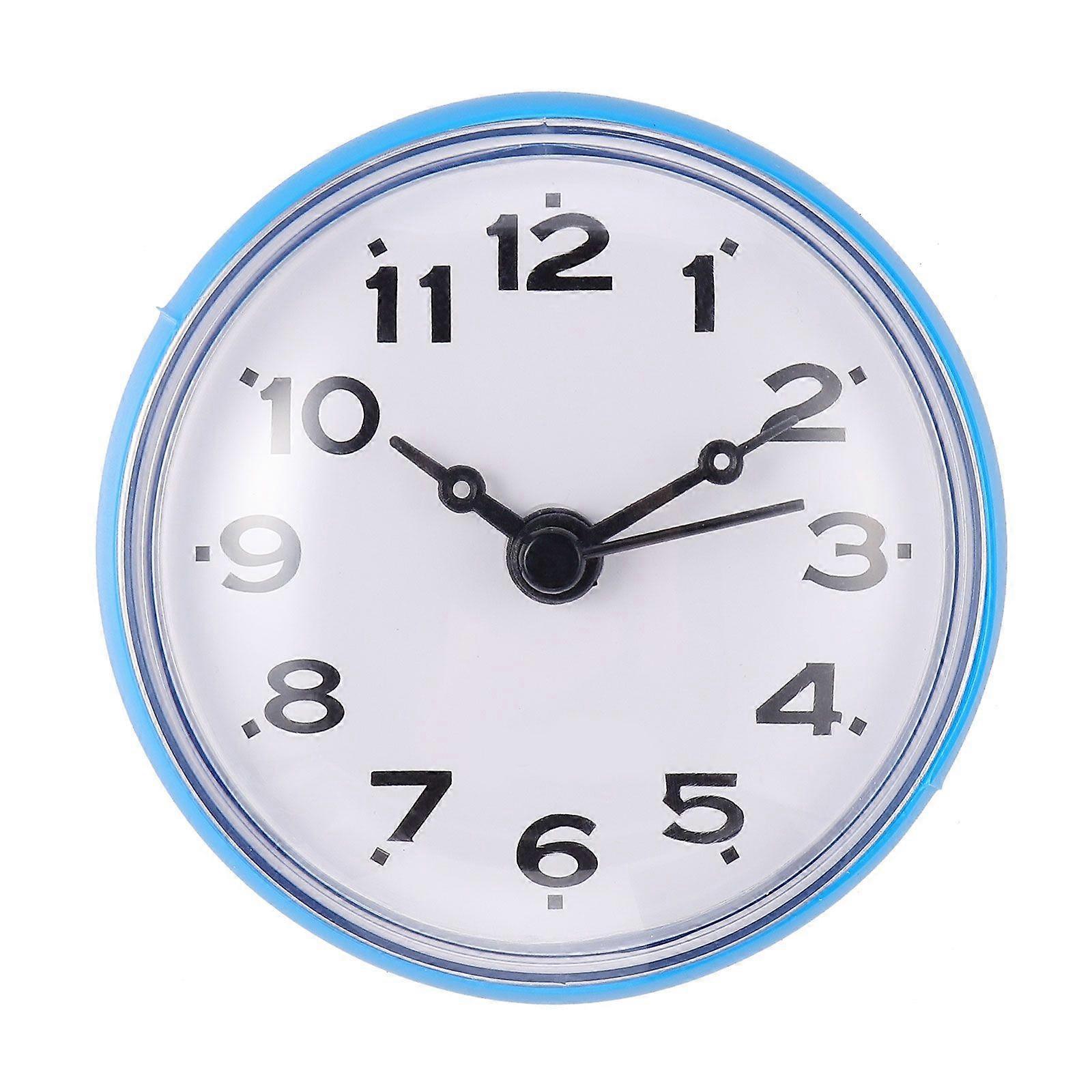 1Pc Waterproof Wall Clock Bathroom Mute Wall Clock Suction Cup Hanging Clock