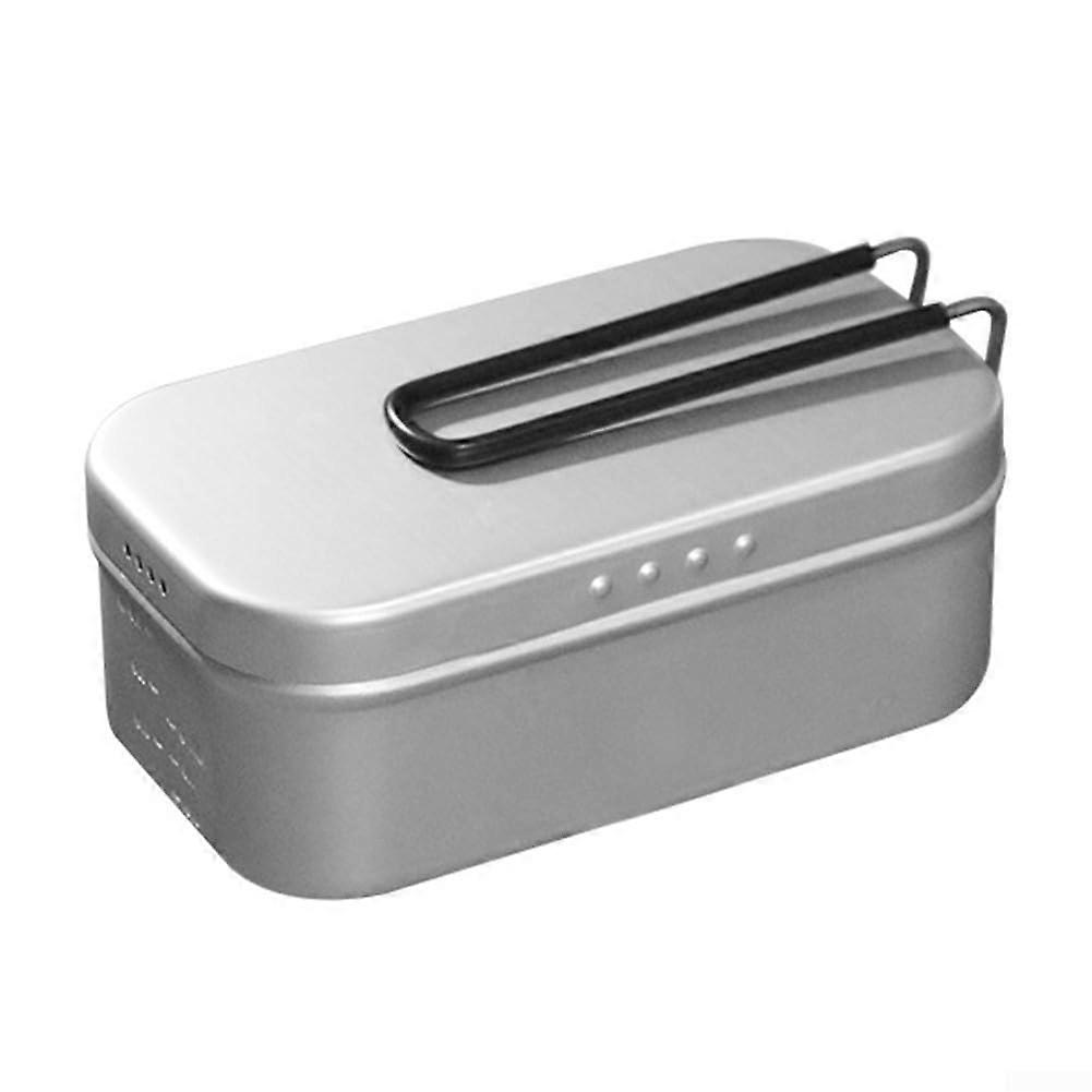 Lightweight Camping Cookware Set 800ml Aluminum Mess Tin with Stove Foldable Handle Cutting Board