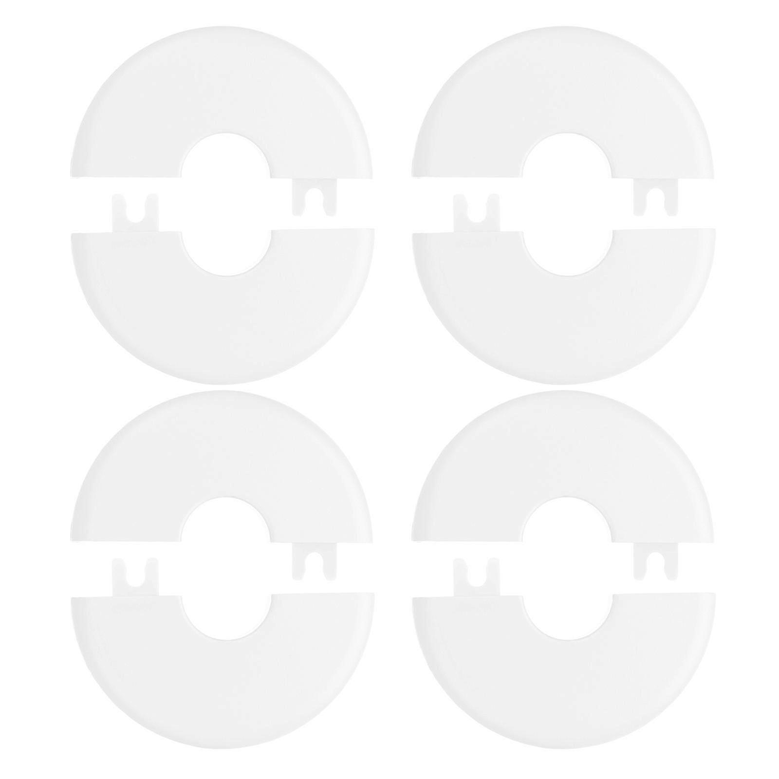 Wall Split Flange Escutcheon Plate for Pipe Covering 4Pcs White Ppr