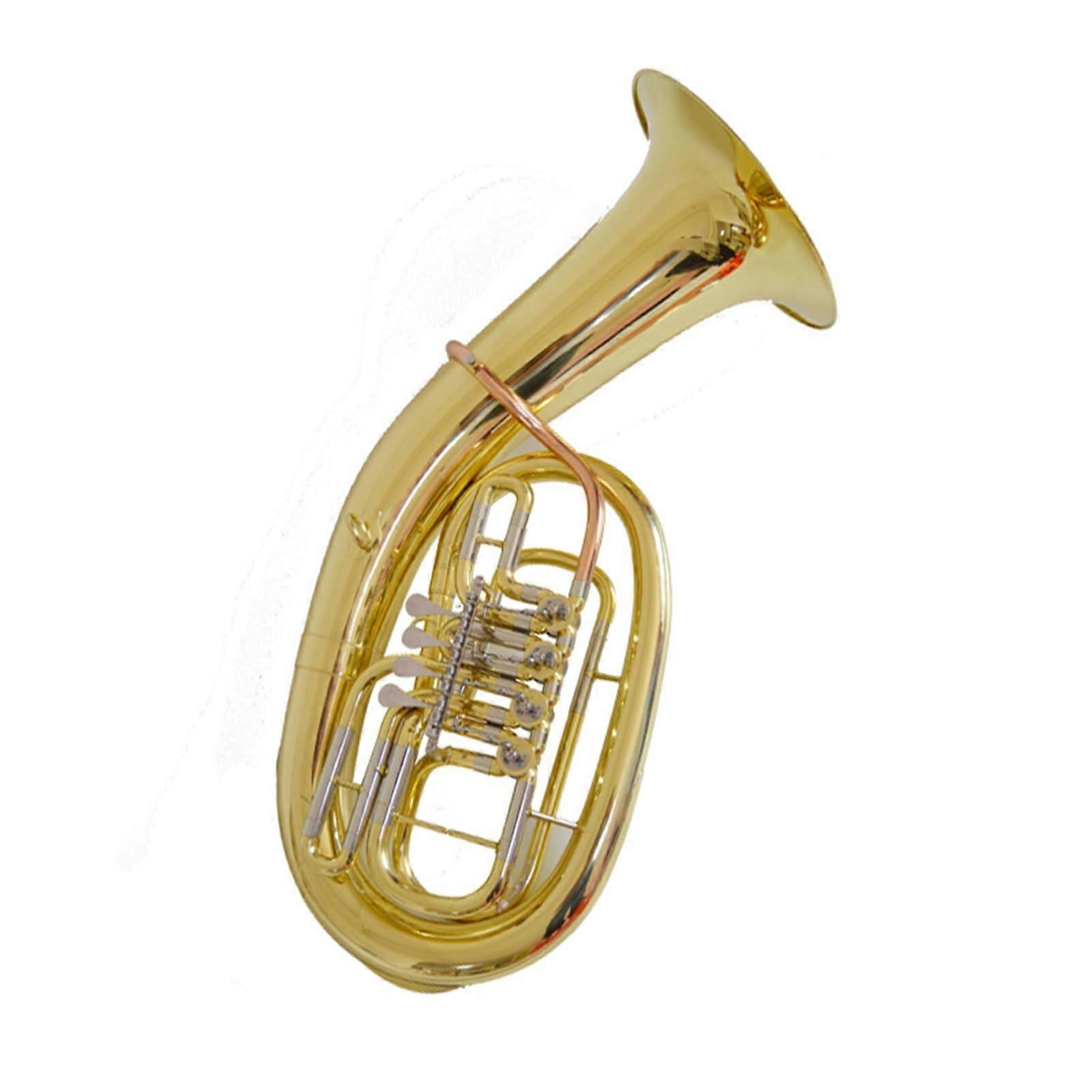 B Flat Euphonium Professional 4Key Gold Lacquer Brass with Phosphor Bronze Mouthpiece