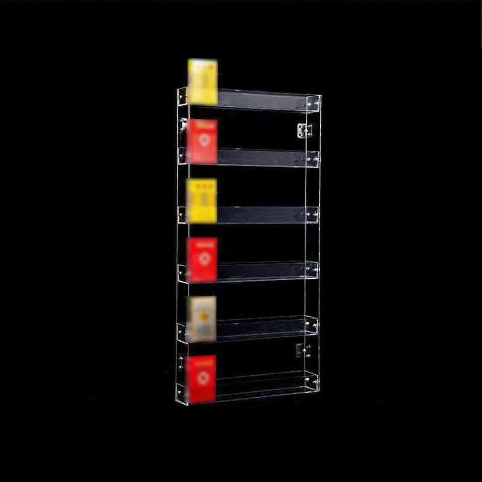 Cigarette Display Rack with Clear Acrylic Visibility and Automatic Pusher, Wall or Counter Mount