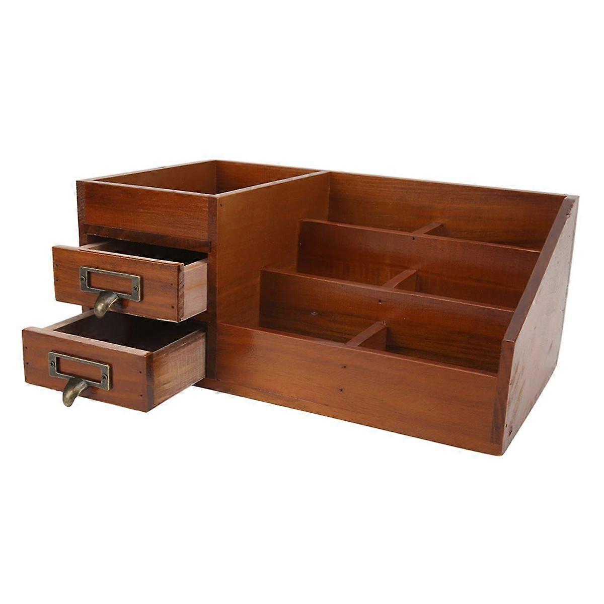 Wood Desk Organizer Retro Multi Layer