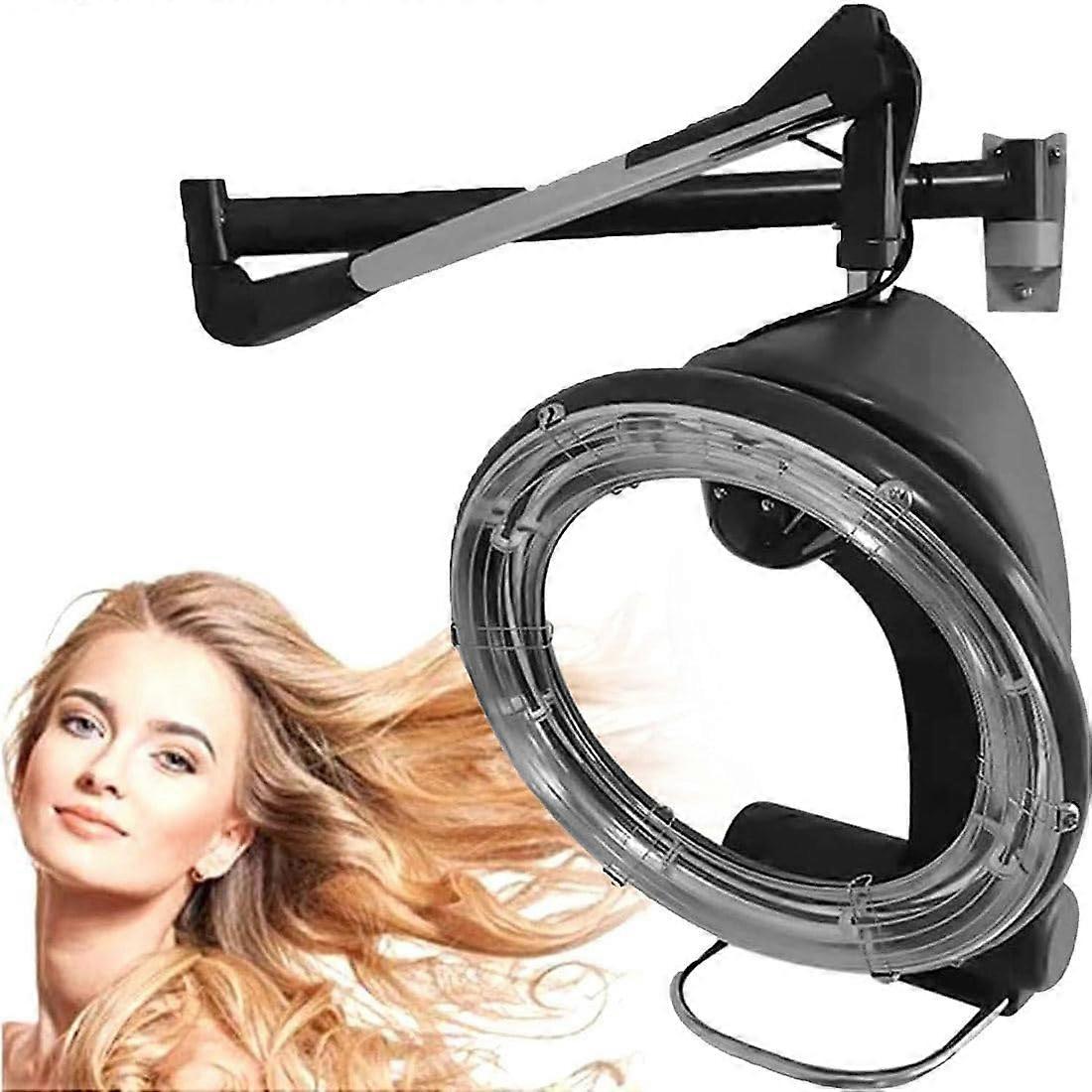 Professional Infrared Hair Color Processor with 360° Rotating Heat Ring, Wall Mounted, Adjustable Timer