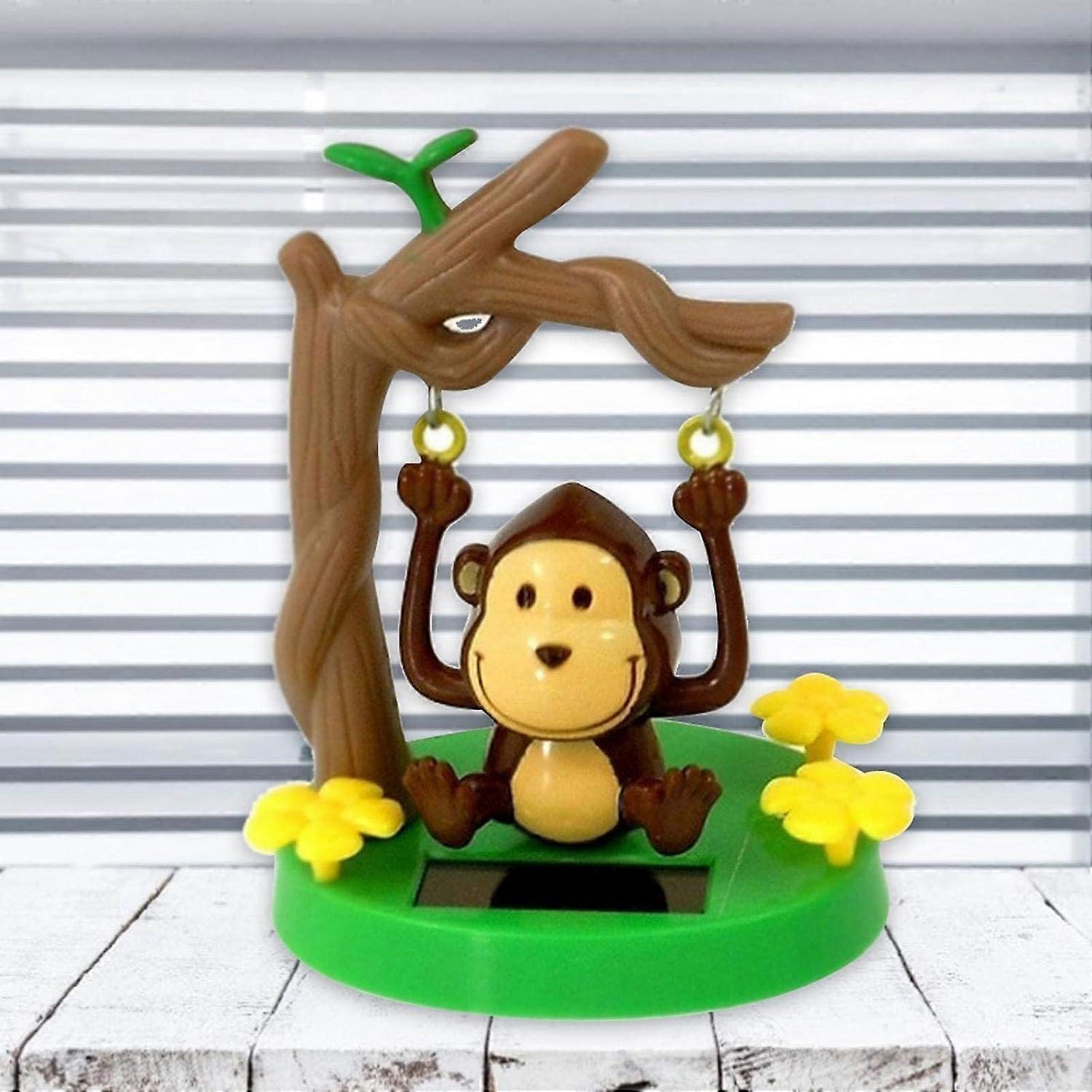 Solar Powered Dancing Monkey Ornament for Car Dashboard or Desk, No Batteries Needed, Sun Motion