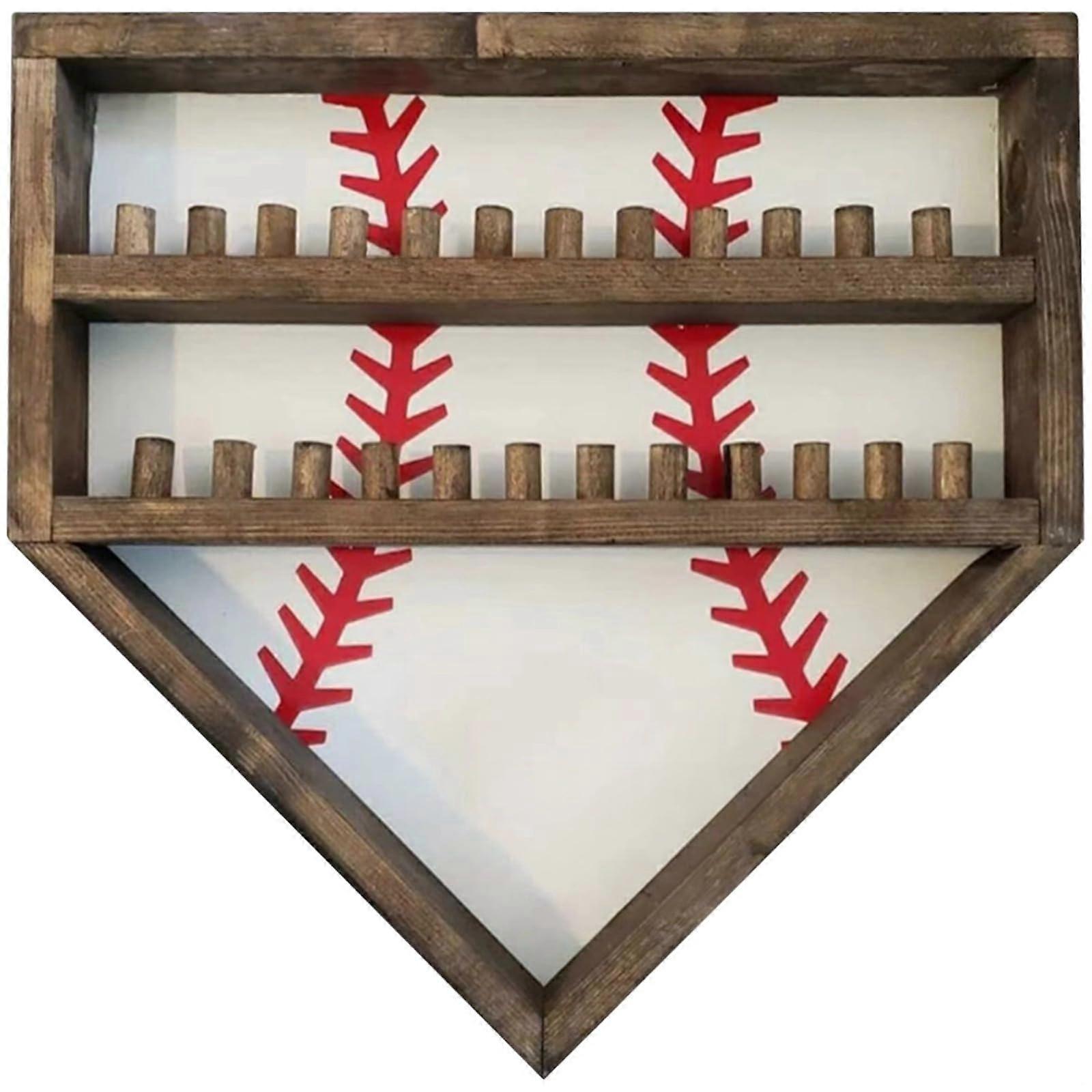 Baseball Display Case Vertical ThreeTier Wooden Wall Mounted Baseball Holder Trophy Box Dustproof