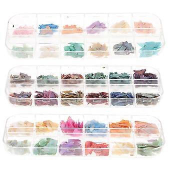 Maniküre-Sticker, ultradünn, Nagelkunst-Zubehör, unregelmäßiger Glitzer, Mädchen-DIY-Nageldekoration, 3 Schachteln