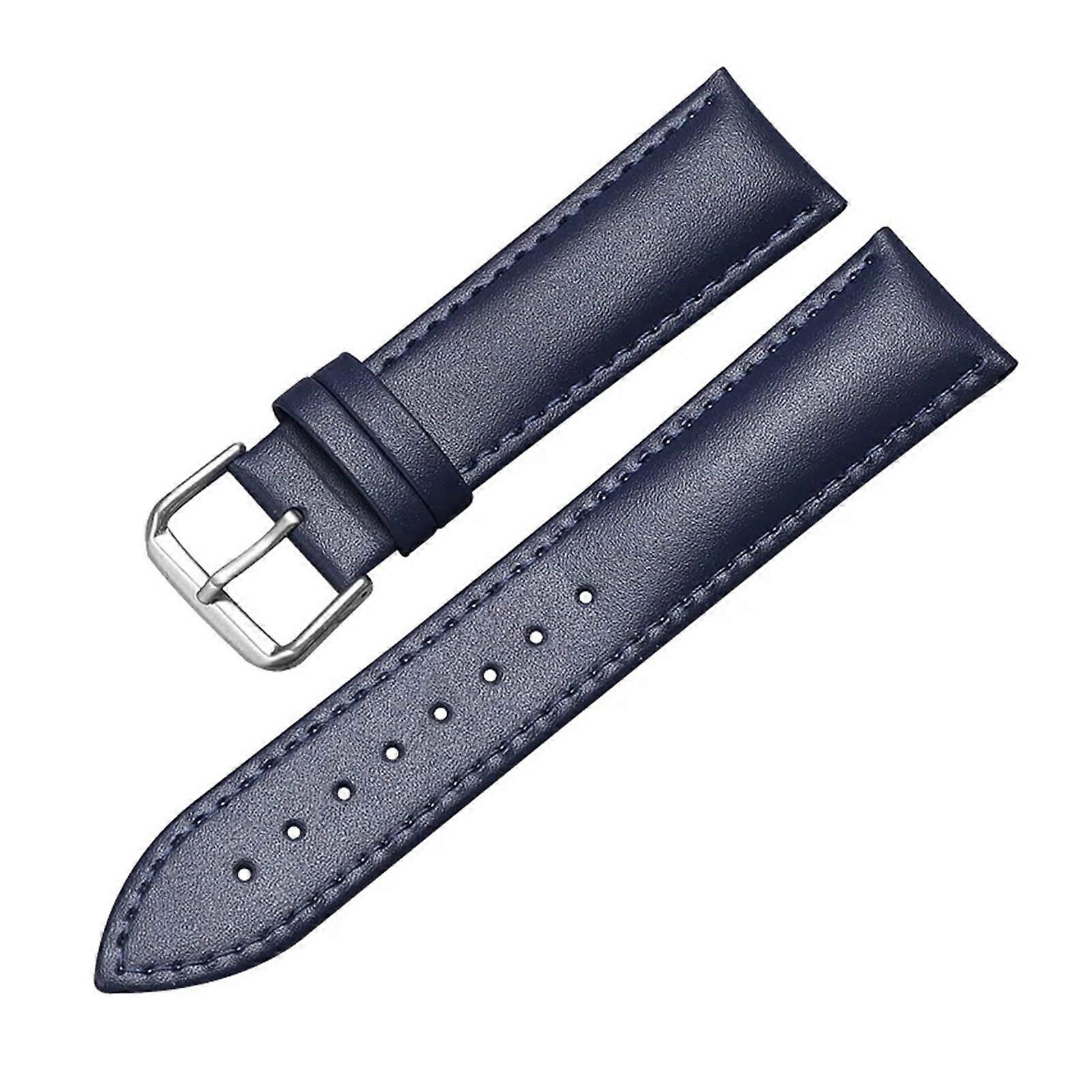 24mm Blue  Leather Watch Strap for Men, Precise Fit and Reliable Size Compatibility