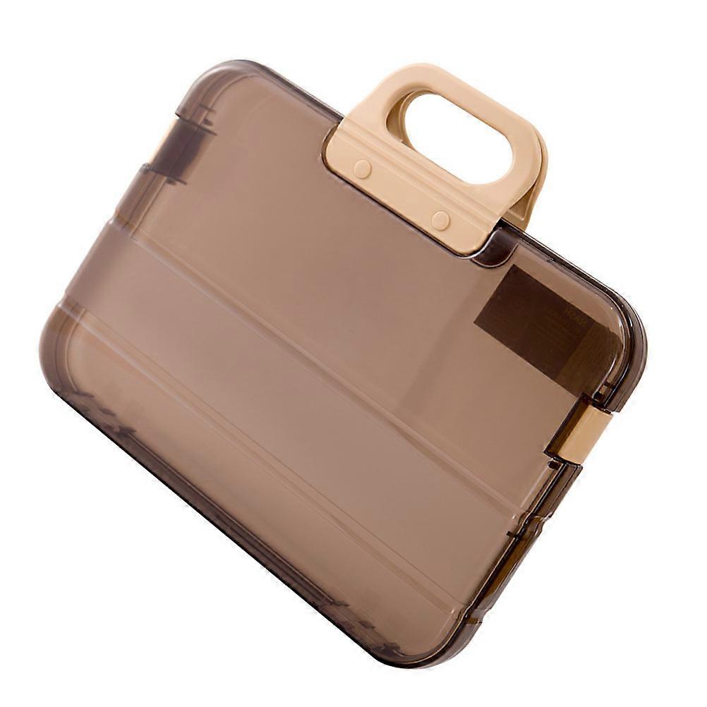 A4 File Box Coffee for Document Storage 3Pcs File Storage Folder Case