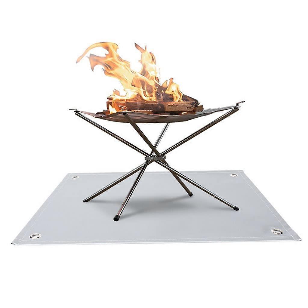 Fire Pit Mat 24x24 Inch Waterproof Fireproof Deck Protector Easy Clean Reusable 60x60CM