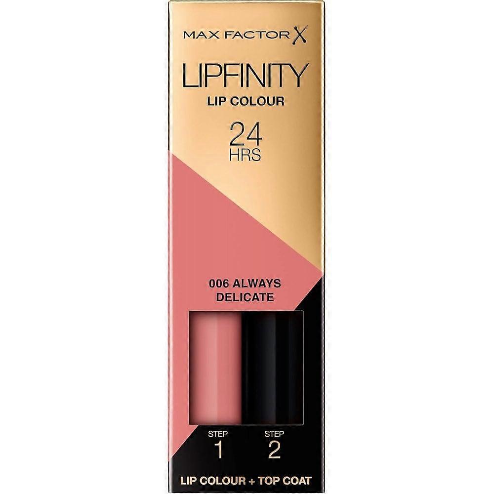 Max Factor Lipfinity 2 Step Lip Colour + Top Coat - 006 Always Delicate