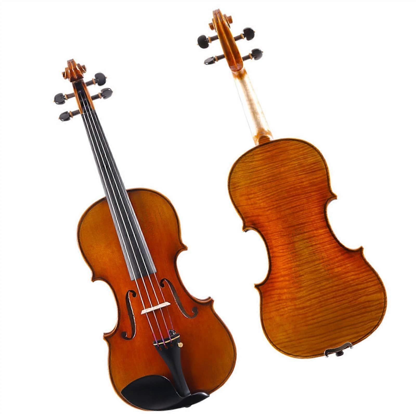 4/4 Violin Full Size Spruce Wood Handmade Tiger Pattern Violin Set