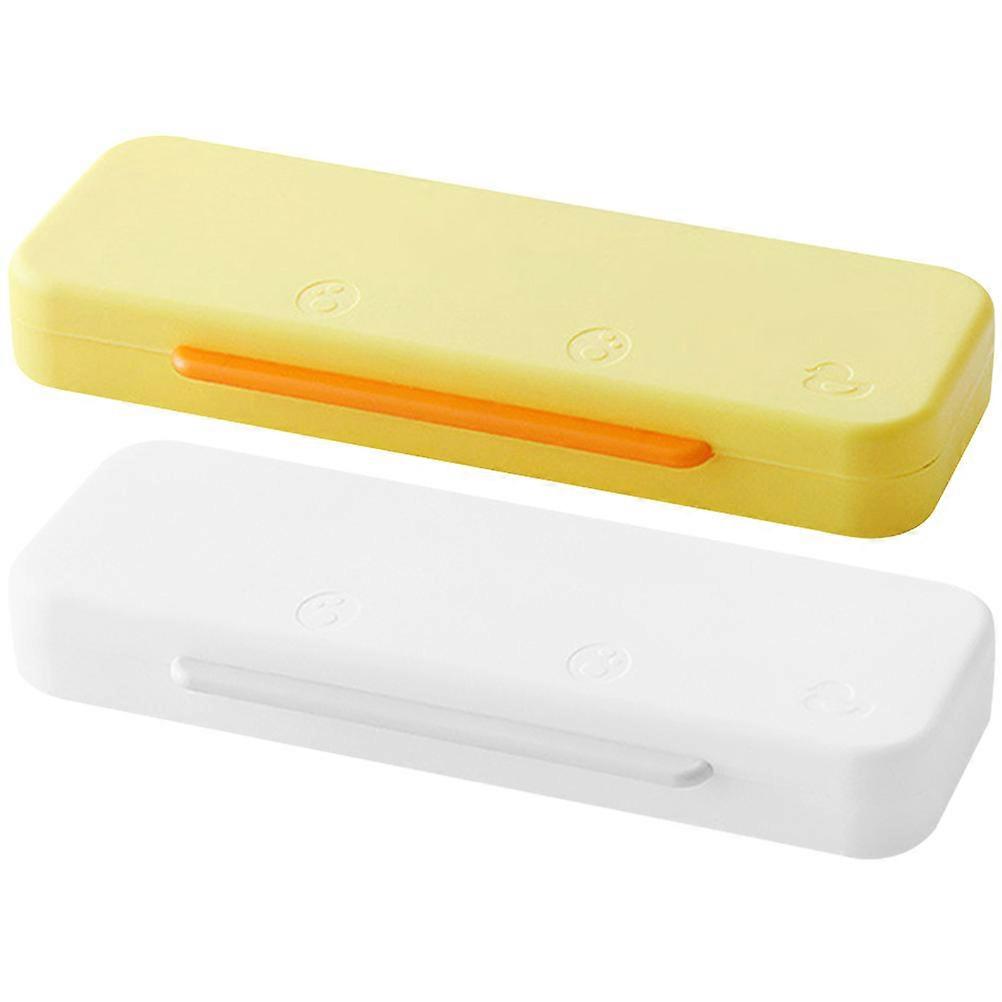 Stationery Box Student Pencil Box for Storage 2Pcs Double Layer School Accessory