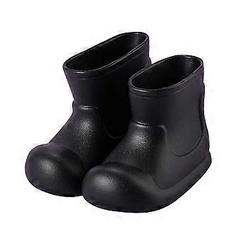 Kleinkind-Regenstiefel – Wasserdichte, leichte und bequeme Outdoor-Schuhe für Jungen mit weicher Sohle (nicht für Kleinkinder geeignet) – Regenstiefel für Kinder, Farbe: Schwarz, Größe: 5–6 Jahre