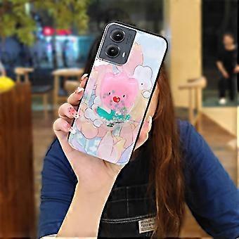 Funda para teléfono MOTO Edge 5G 2024 – Diseño de dibujos animados, TPU con purpurina efecto arena movediza, resistente a la suciedad, impermeable, antigolpes, con soporte giratorio.