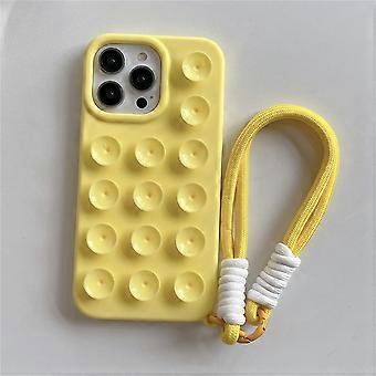 Holographic Heart Liquid Silicone Crossbody Phone Case for iPhone 11 with Strap, Shockproof 360° Protection