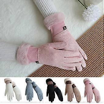 1 paar winterhandschoenen met wafelstructuur, verdikte afwerking, fleecevoering en logo-opdruk, warm, antislip, geschikt voor de herfst en winter, ideaal voor motorrijden, autorijden en hardlopen.
