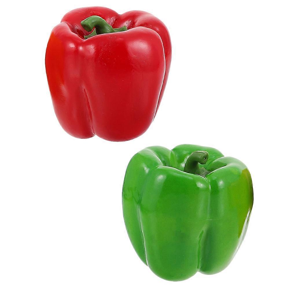 Foam Imitation Bell Pepper Simulation Model for Decoration 2Pcs Set