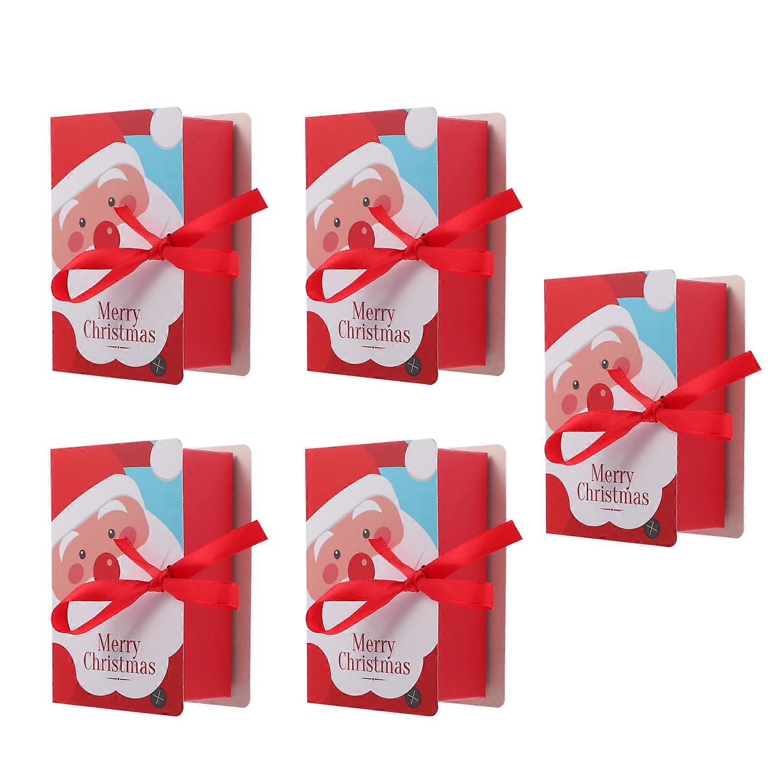 Christmas Candy Boxes Paper Book Shape Gift Box 5Pcs Set