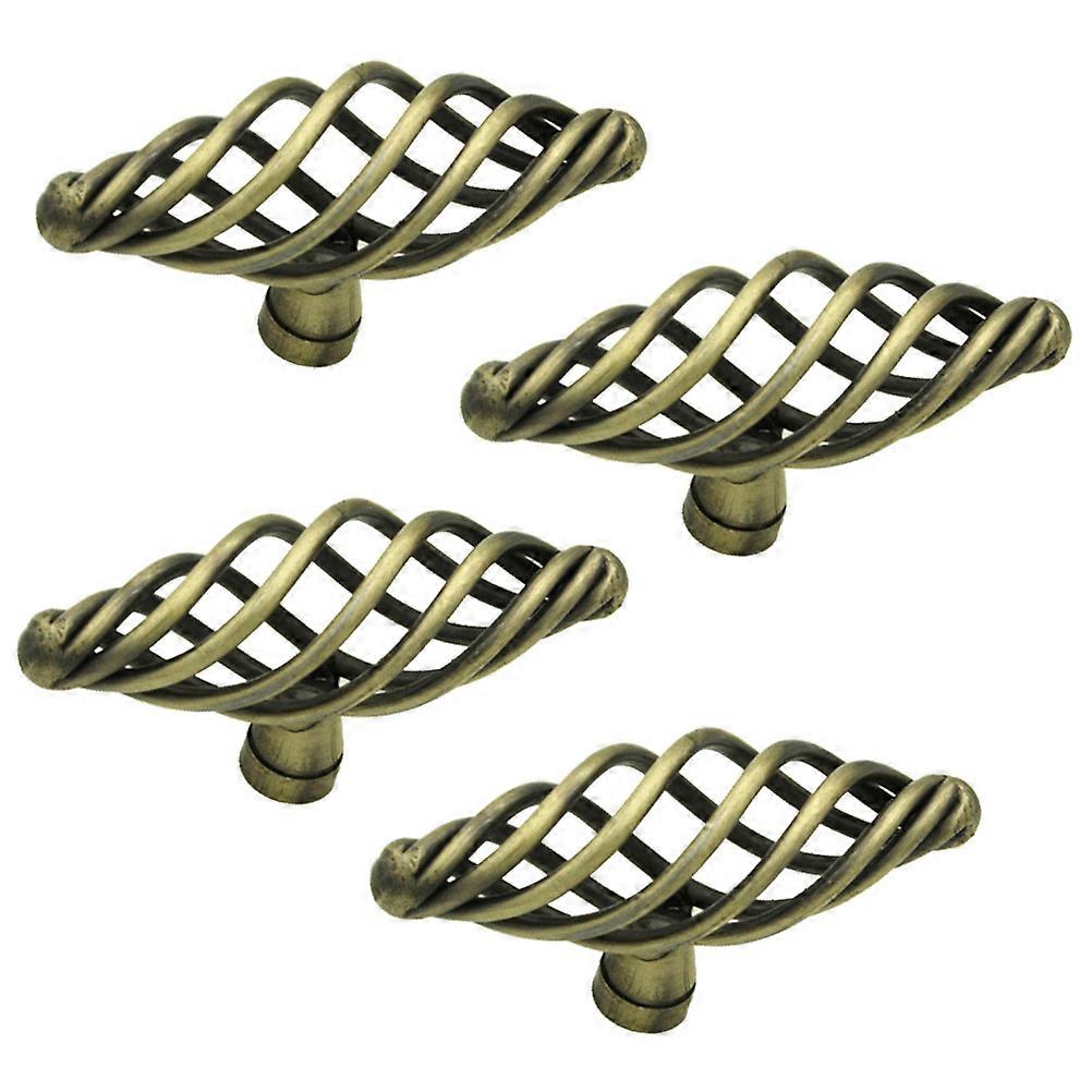 Alloy Door Knobs Nordic Bird Cage Pull Handle Creative Design 4Pcs