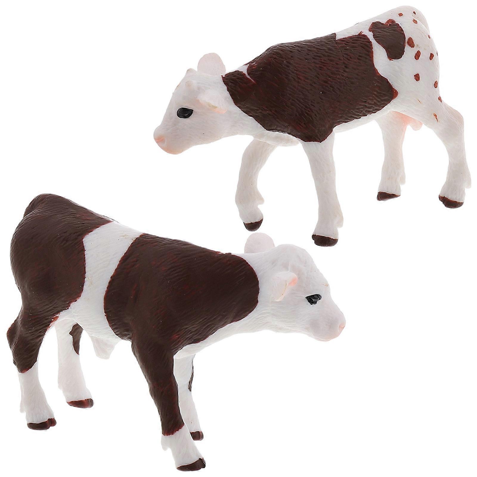 Realistic Yellow Figurines for Decor 2Pcs Durable PVC Material