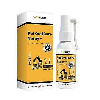 Munvårdsspray för hundar och katter, andedräktsfräschare, tandspray utan tandborstning för frisk andedräkt och munhygien, 30 ml