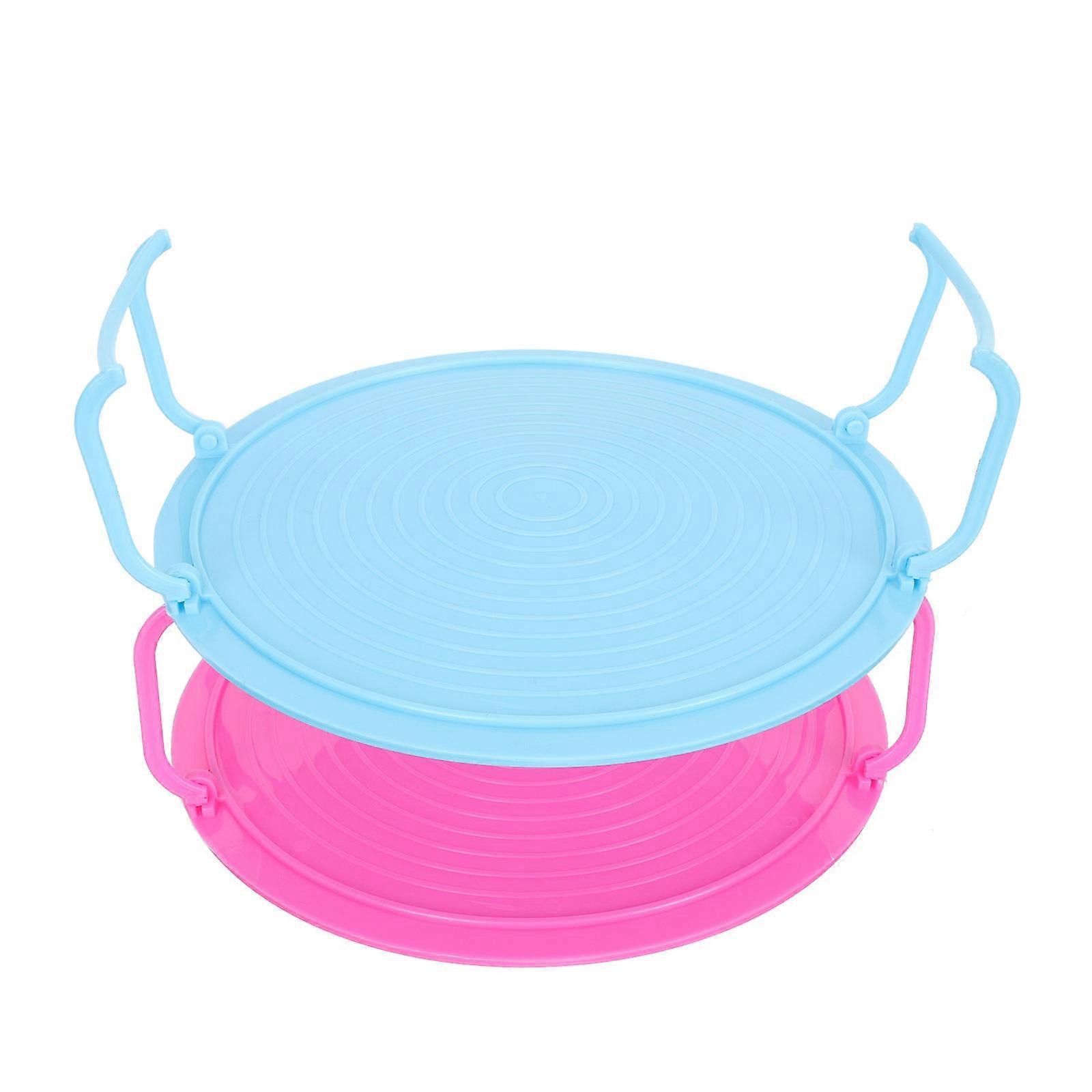 Multifunctional Kitchen Storage Rack for Food Steaming 2Pcs Blue PP