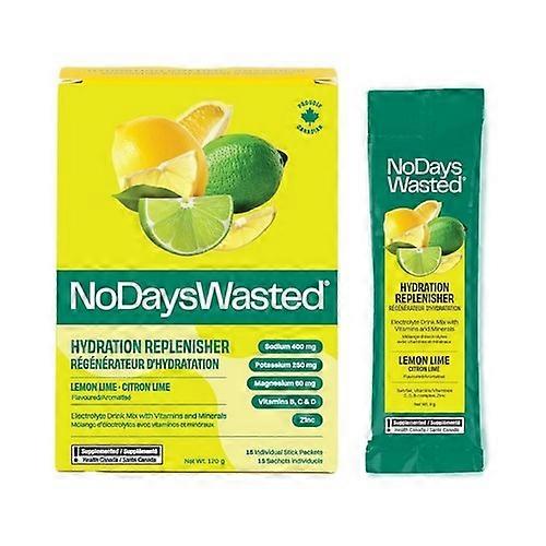 No Days Wasted Hydration Replenisher Lemon Lime, 15 Count