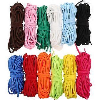 120pcs round Polyester Shoelaces for Hiking Boots and Sport Sneakers,  Colored Shoe Rope Set with 12 Colors, Sturdy Athletic Shoelaces for Casual