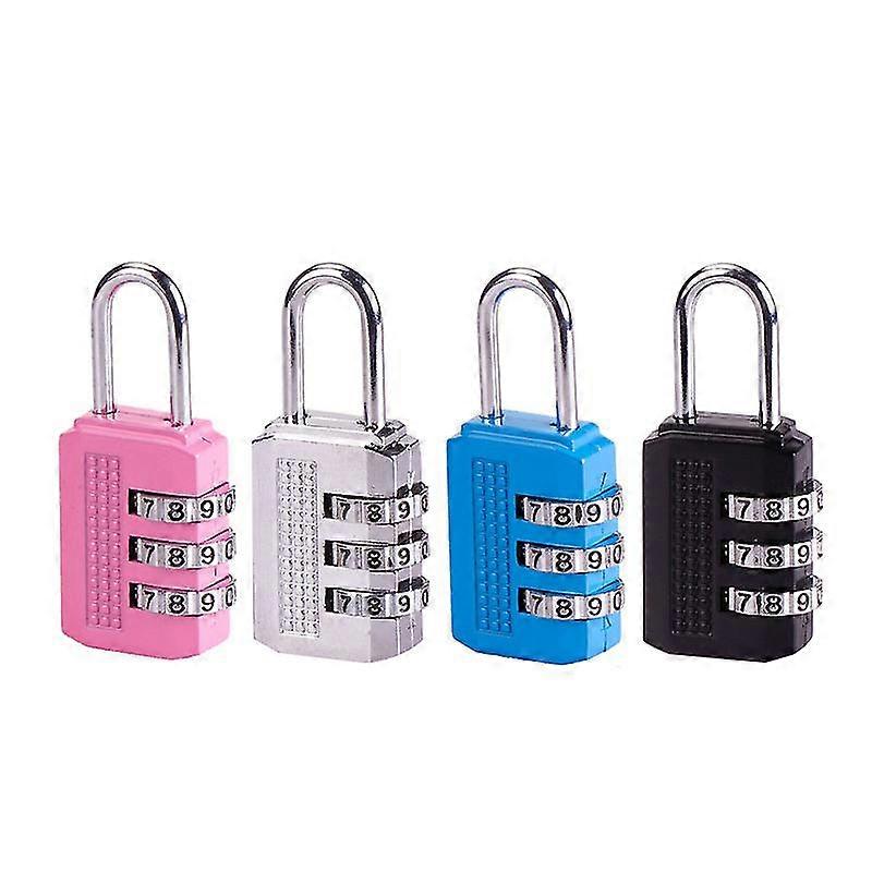 Set of 4 combination padlocks with encrypted code, 4-Digit Combination Padlock