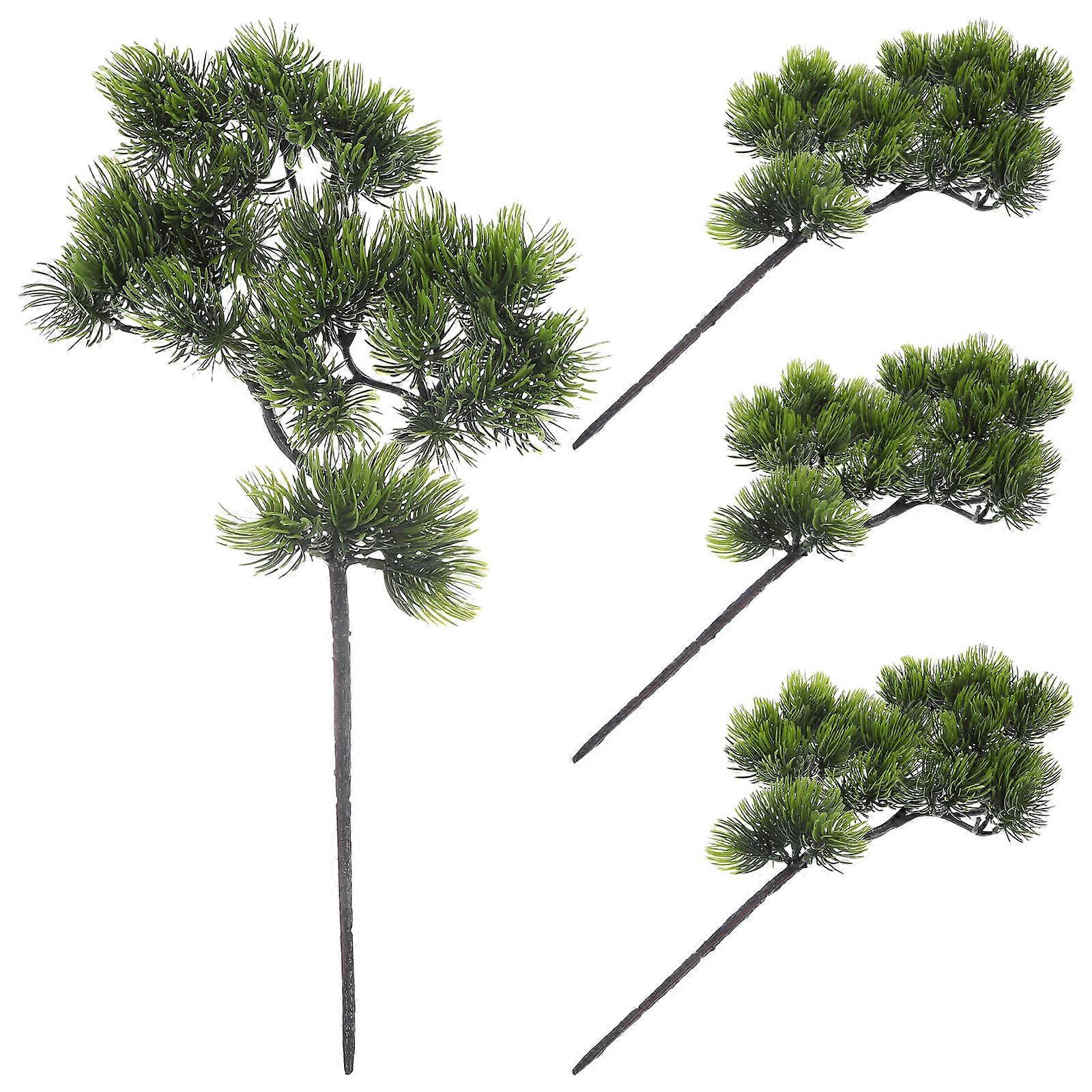 4pcs Artificial Pine Branches Simulation Pine Needles DIY Accessories for Christmas