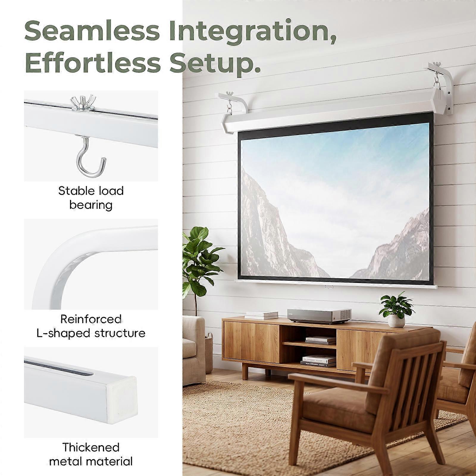 2pcs Universal Projector Screen L-Bracket Wall Hanging Mount with Hook