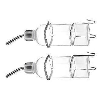 Plastic drinkfles voor huisdieren, geschikt voor konijnen, 2 stuks, hangend.