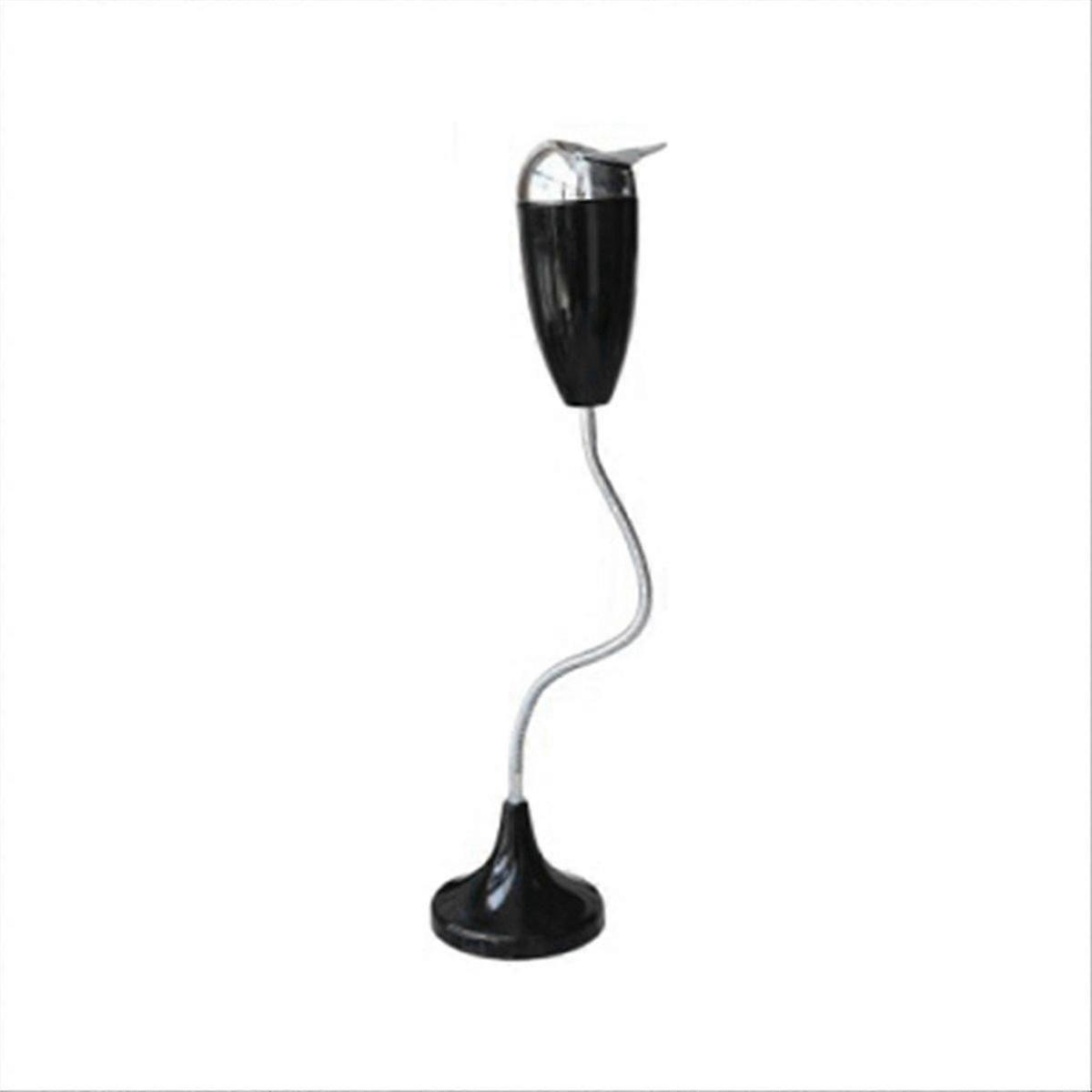 Floor Adjustable Vertical Ashtray with Lid Bendable Pipe Black