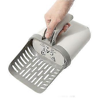 Paletta per lettiera per gatti con dispenser di sacchetti integrato, setaccio profondo, strumento resistente in plastica per la pulizia della lettiera.