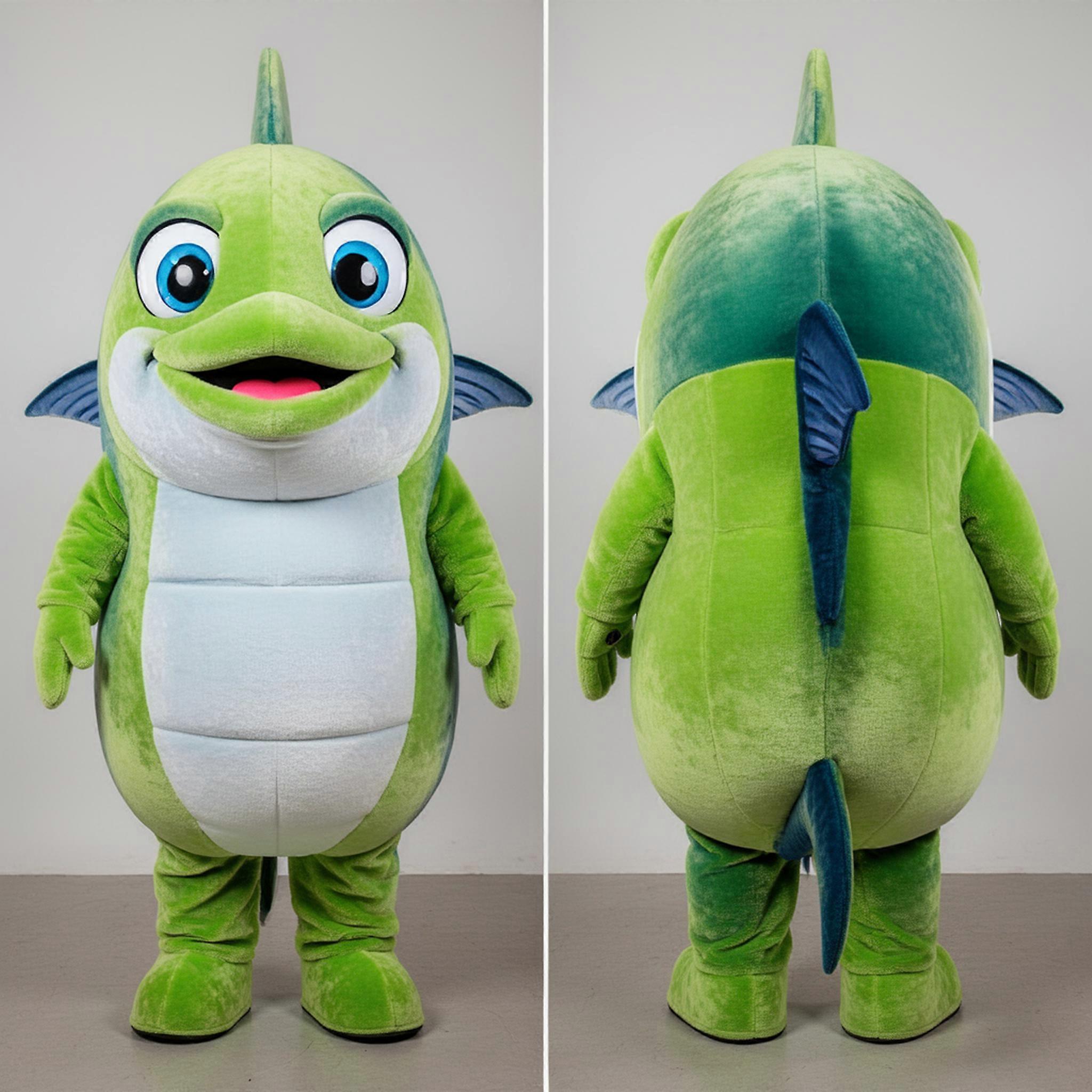 MASTICOT Lime Green Sleek Tuna Mascot