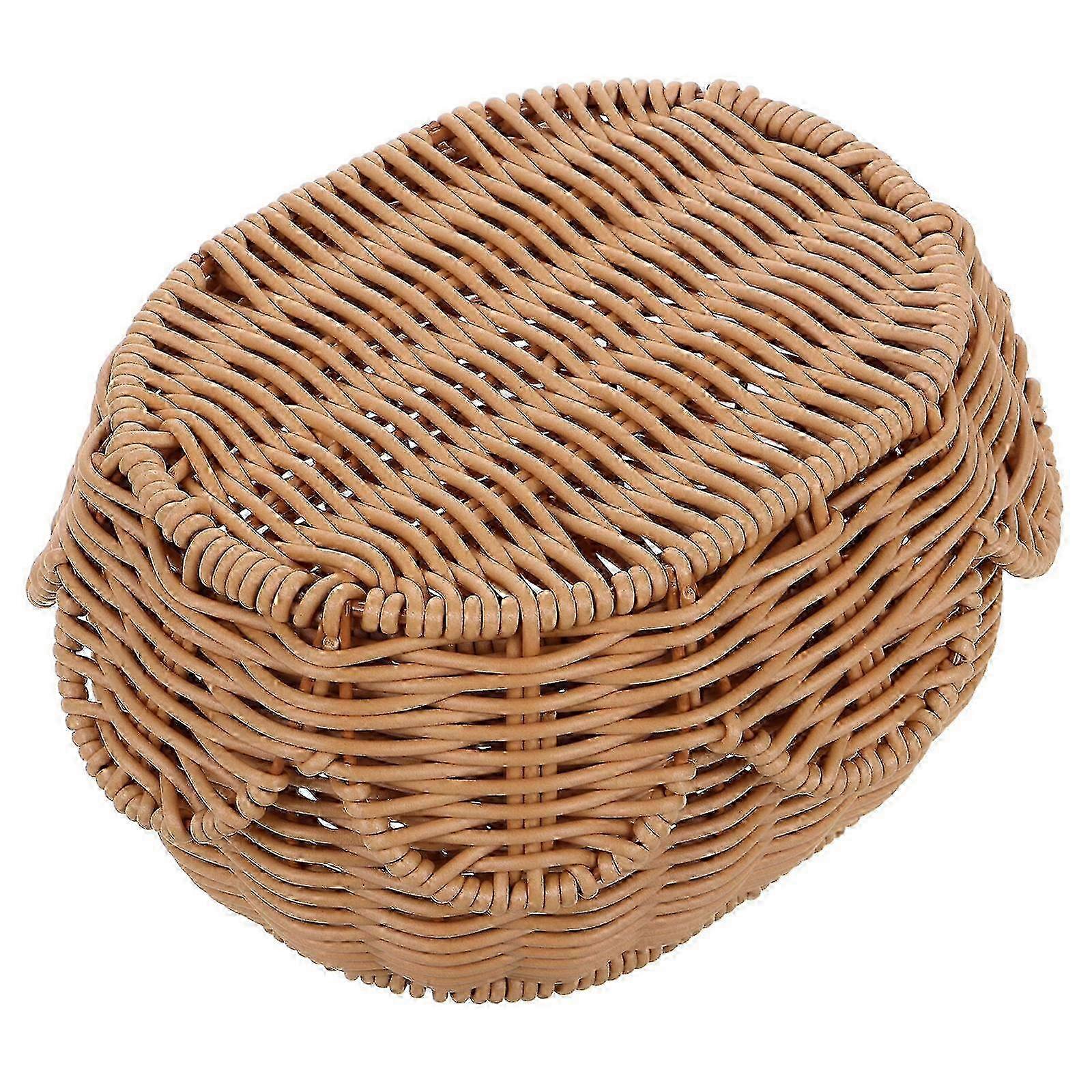 Wicker Storage Basket with Lid compatible with Decorative Storage