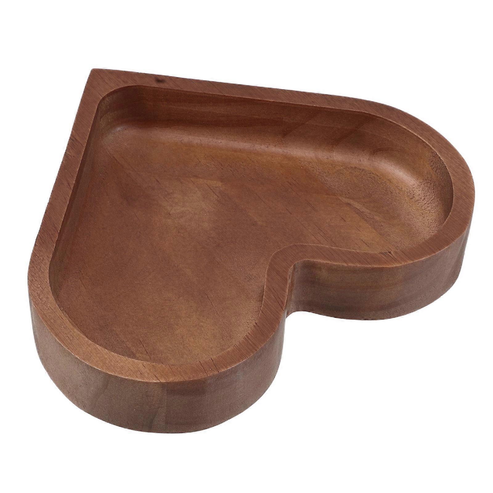 Solid Wood Heart-Shaped Tray for Serving Snacks 4Pcs Set