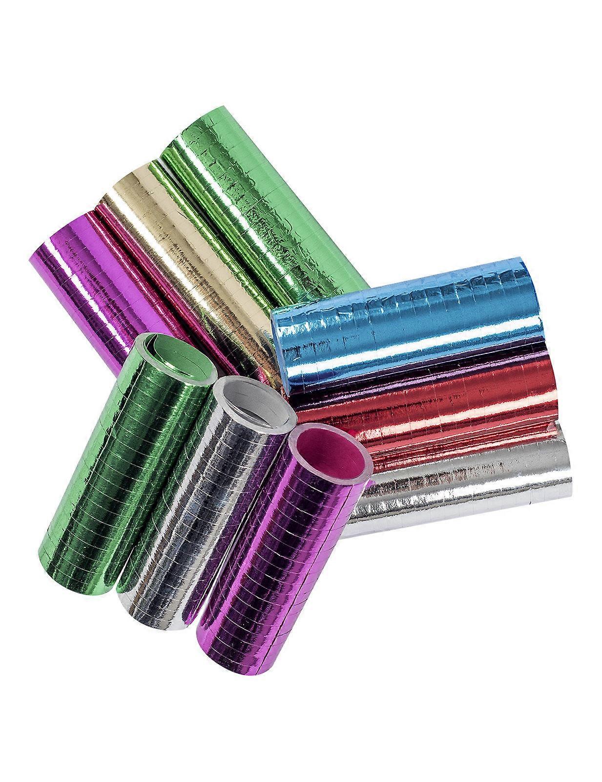 3 colored metallic streamers