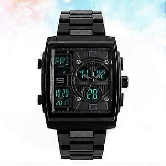 Military Sports Wristwatch Large Square Analog Digital for Timekeeping