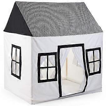 CHILDHOME Speelhuis 125x95x145 cm canvas wit en zwart