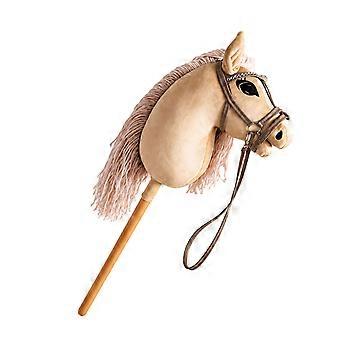 Pretend Play Stick Horse Toy with Easy Grip Horse Head and Pink Accent, Costume Party Prop for Stage Use, Photos and Role Play Games Multicolor