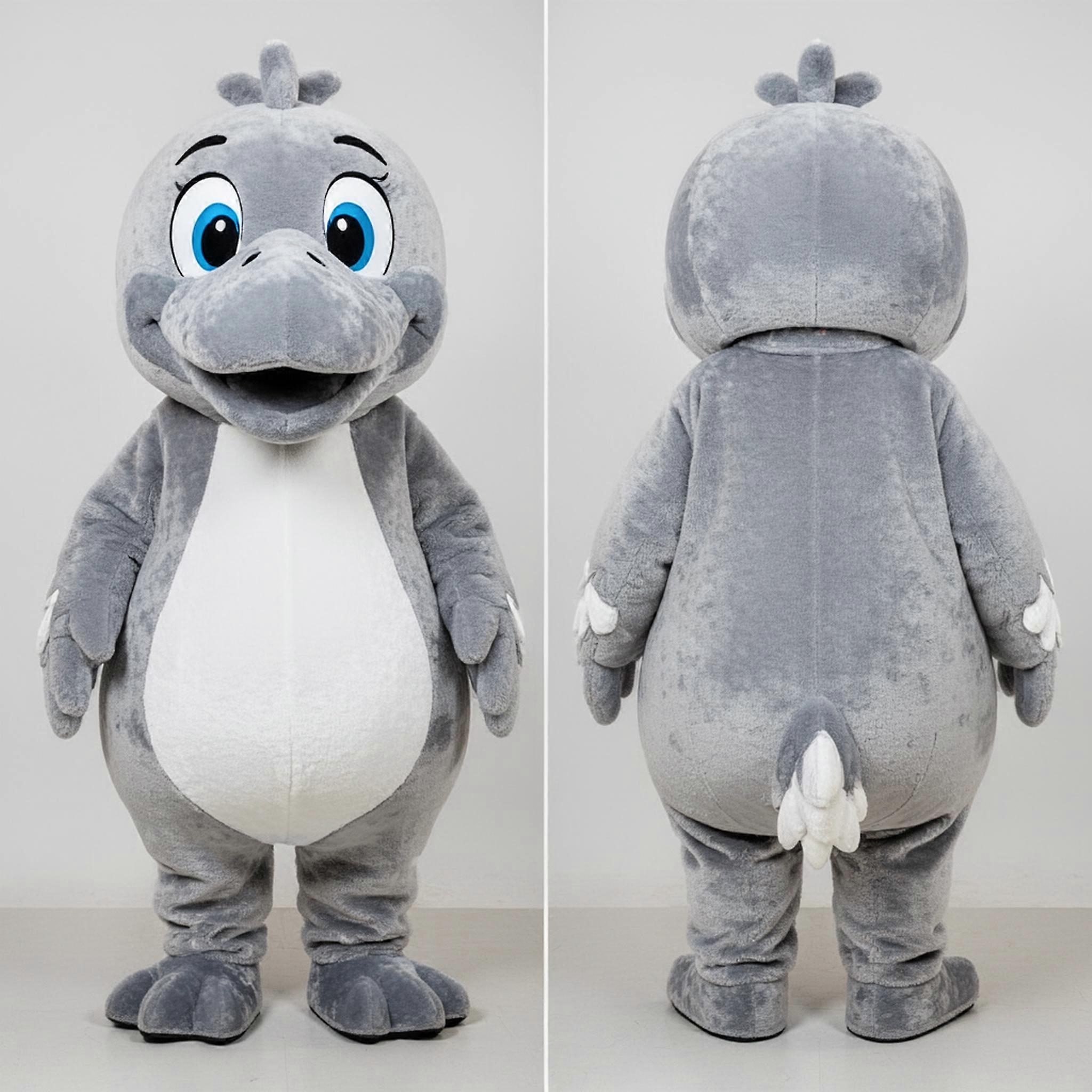 MASTICOT Silver Gray Rounded Dodo Bird Mascot